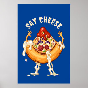 Säg Cheese Pizza Segce Tecknade figurer Poster