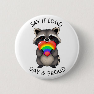 Säg det högt   Gay och Proud LGBTQ+ Knapp