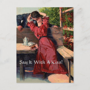 Säg det med en kyss! -Vykort Vykort