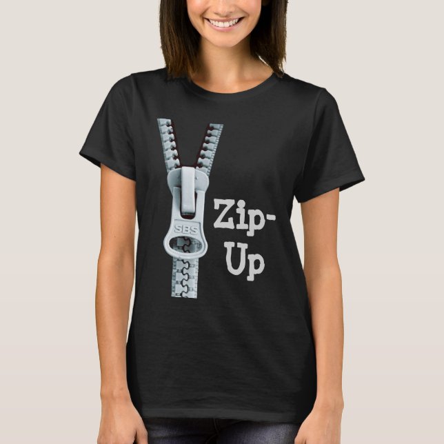 Säg det med T-shirt Zip-up-Grått från Zazz_it (Framsida)