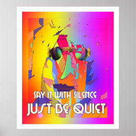 Säg det med tyst vörda regnbågsglas poster