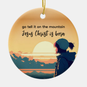 Säg det på berget Jesus Kristus är Born Julgransprydnad Keramik