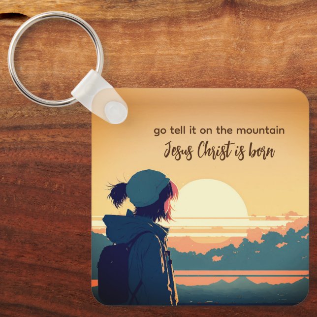 Säg det på berget Jesus Kristus är Born Nyckelring (Framsida)