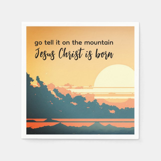 Säg det på berget Jesus Kristus är Born Pappersservett (Framsidan)