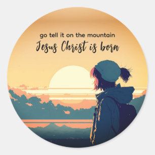 Säg det på berget Jesus Kristus är Born Runt Klistermärke