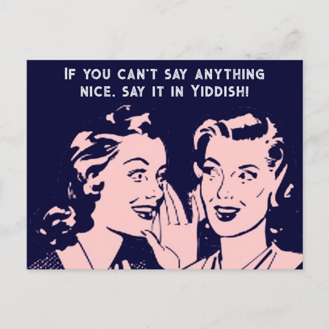 Säg det på jiddiskan vykort (Framsida)