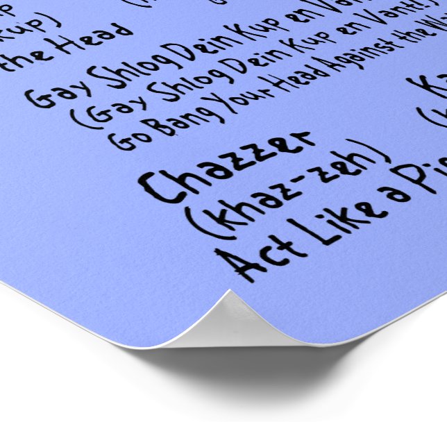 Säg det på Yiddisch Poster (Hörn)