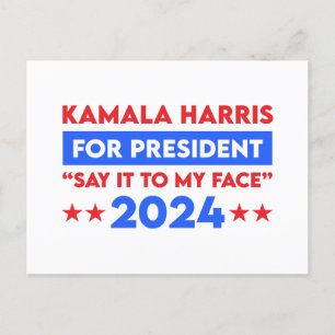 Säg det till min Ansikte Kamala Harris inför presi Vykort