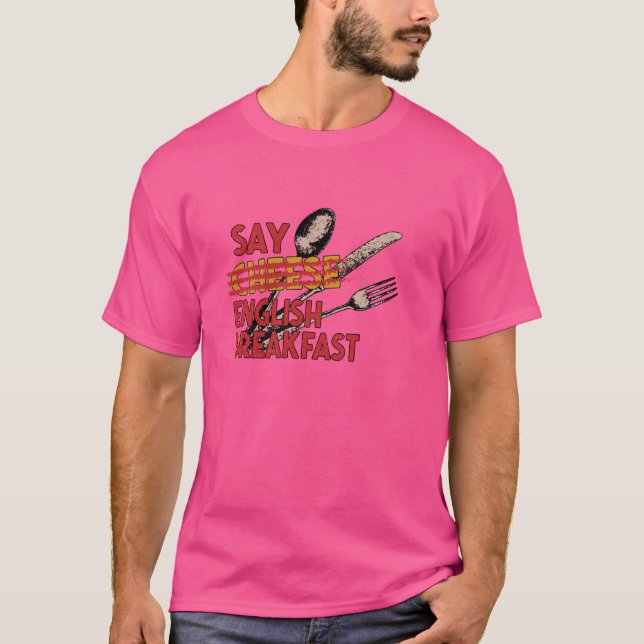 Säg engelska Breakfast British Iconic Food United  T Shirt (Framsida)