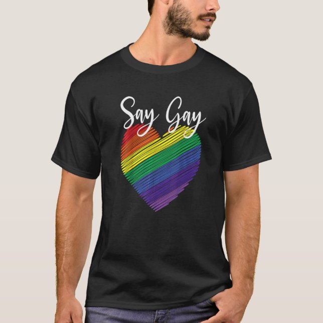 Säg Gay Florida Trans Gay pride Proud Lqbtq T Shirt (Framsida)