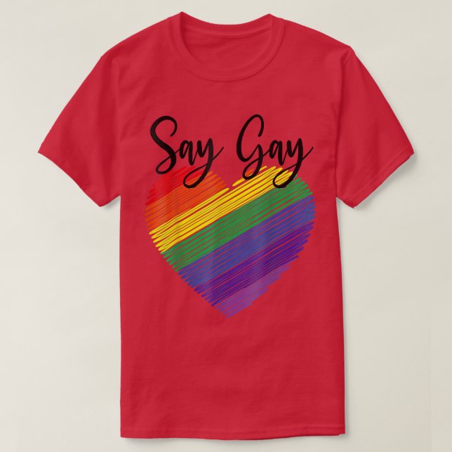 Säg Gay Florida Trans Gay pride Proud LQBTQ  T Shirt (Design framsida)