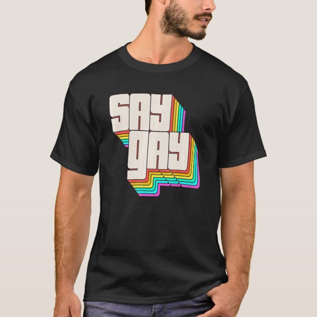 Säg Gay Florida Trans Gay pride Proud Lqbtq T Shirt (Framsida)