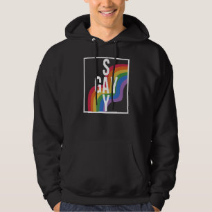 Säg Gay Framed LGBTQ Protection Trans Youth Gay pr Hoodie