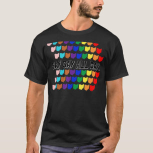 Säg Gay hela dagen Pride Transgender Rainbow Flowe T Shirt