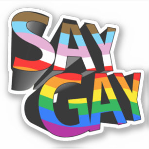 Säg Gay Progressiv Pride Klistermärken