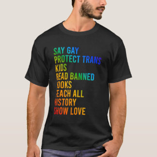 Säg Gay Read Banned Bok Teach All History Lgbtq T Shirt