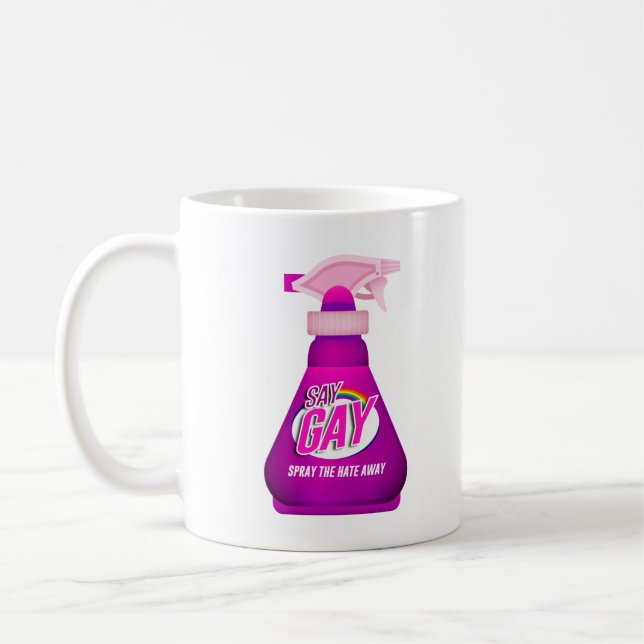 Säg Gay Spray Kaffemugg (Vänster)