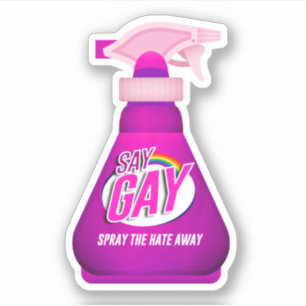 Säg Gay Spray Klistermärken