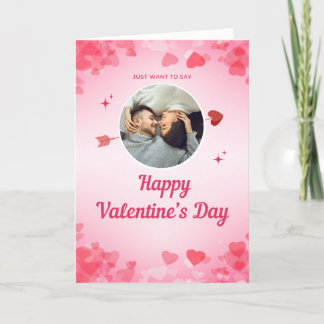 Säg Glad Alla Hjärtans Dag Rosa Fällbar Kort