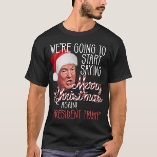 Säg God jul president Donald Trump Tee