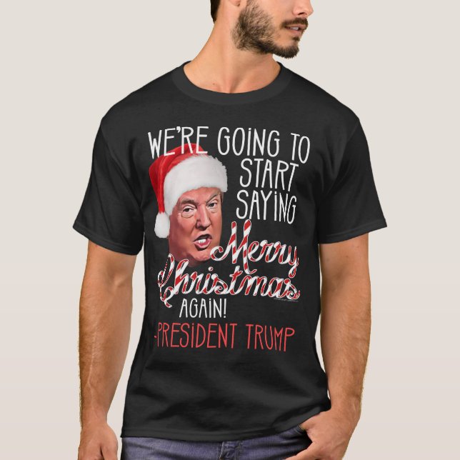 Säg God jul president Donald Trump Tee (Framsida)