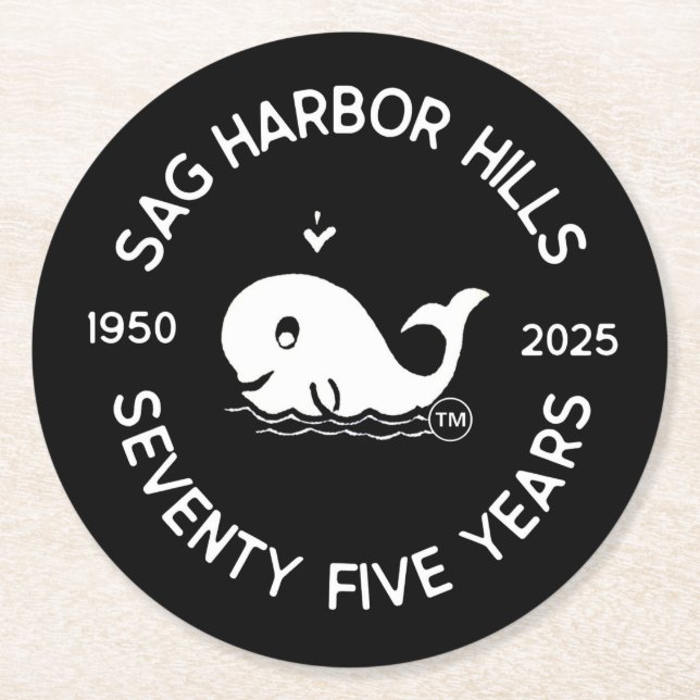 SAG HARBOR BACKE BEVERAGE COASTERS UNDERLÄGG PAPPER RUND (Framsidan)