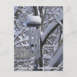 Säg hej från Wisconsin Snowy Chimes Vykort