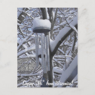 Säg hej från Wisconsin Snowy Chimes Vykort