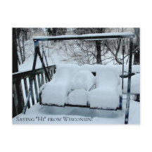 Säg hej från Wisconsin Snowy Day
