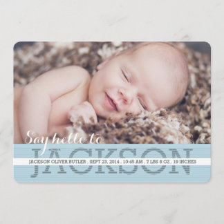 Säg Hej Pojke Photo Birth Notice Meddelande