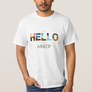 Säg HEJ till världsresande, älskande t-shirt