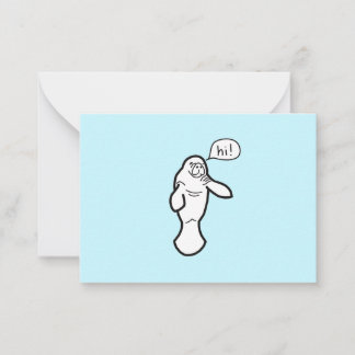 Säg Hi Manatee Note Card Anteckningskort