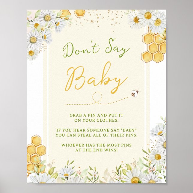 Säg inte att Baby Bumblebee Bee Shower Sprinkle-sp Poster (Framsidan)