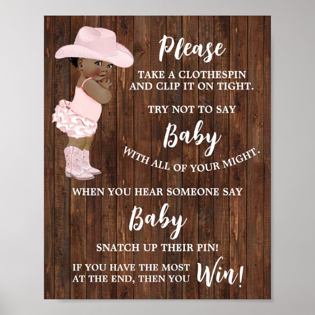 Säg inte att Baby Clothespin Acugirl Shower Game Poster (Framsidan)