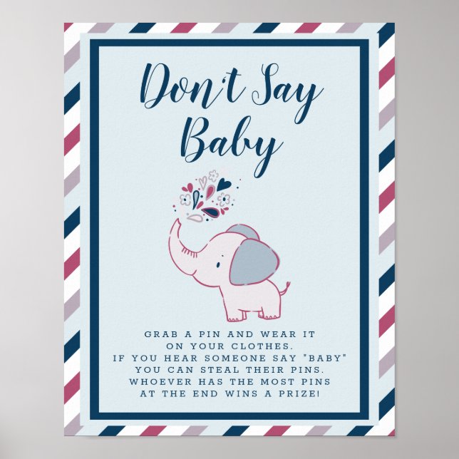 Säg inte att Baby Cute Elephant Baby Shower Game S Poster (Framsidan)