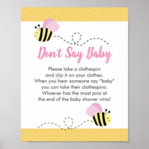 Säg inte att Baby Humla Baby Shower Game Poster