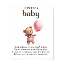 Säg inte att Baby Nalle Baby Shower-spel