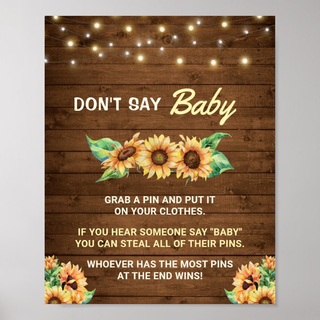 Säg inte att Baby-Neutralten Fall Rustic Game Fall Poster (Framsidan)