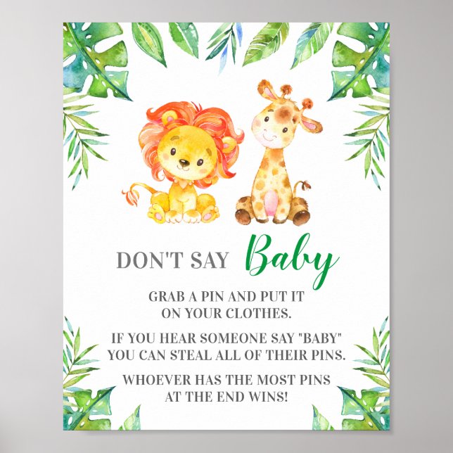 Säg inte att Baby Pin Game Jungle Safari Baby Show Poster (Framsidan)