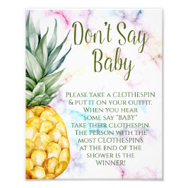 Säg inte att Baby Pineapple Tropical Baby Shower-s Fototryck