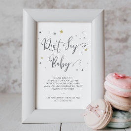 Säg inte att baby poster | Kön Neutral Baby Shower
