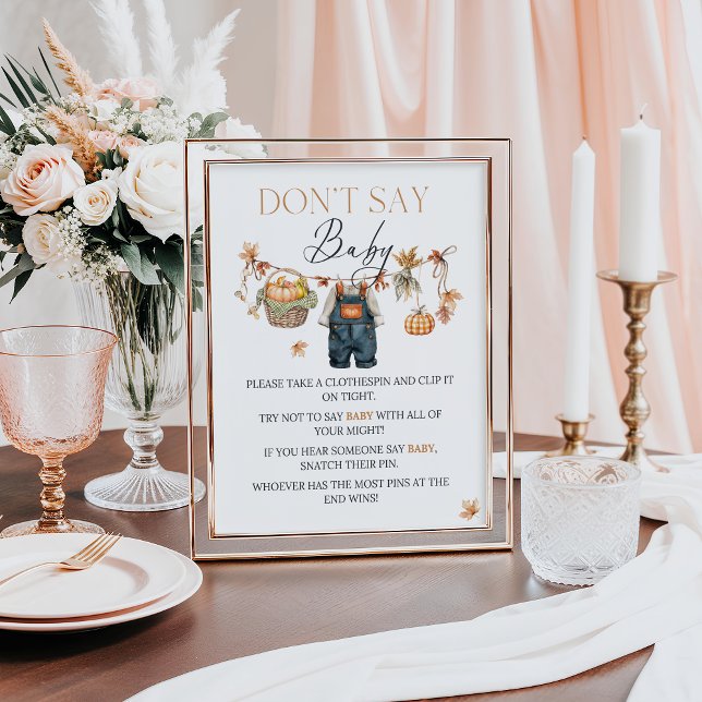 Säg inte att Baby skriver på Pumpkin Rustic Baby S Poster (Skapare uppladdad)