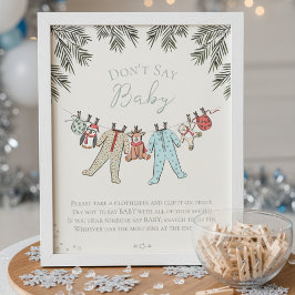 Säg inte att Baby Winter Baby Shower-spel Poster