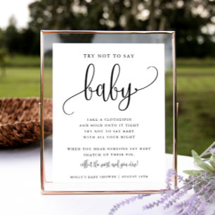 Säg inte att babykläder spelar minimalistisk kalli poster