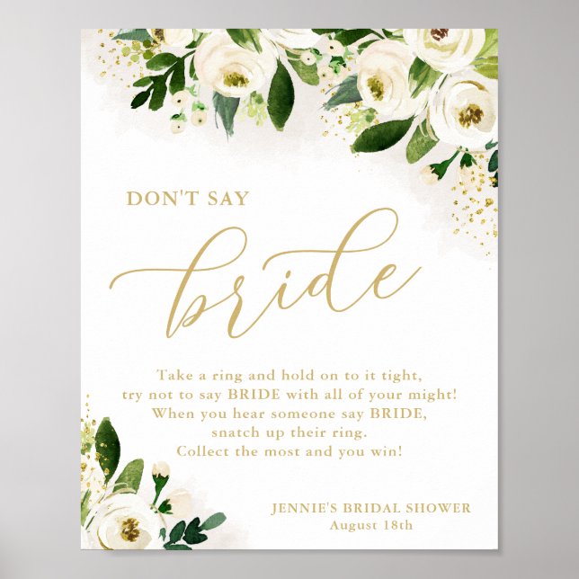 Säg inte att Blommigten Bride White Guld spelar sp Poster (Framsidan)