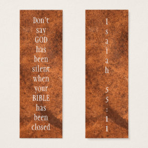 Säg inte att GOD hade varit SILENT Isaiah 55:11 Litet Visitkort