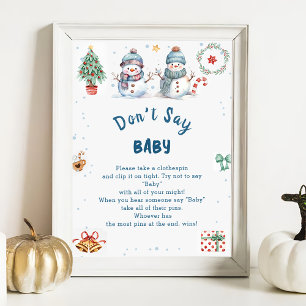 "Säg inte Baby" Baby Shower Game Poster