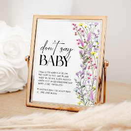 Säg inte Baby Boho Wildblommes Blommigt Baby Showe Poster