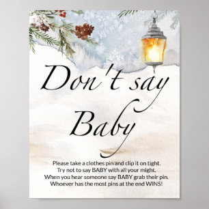 Säg inte baby Evergreen babydusch Poster