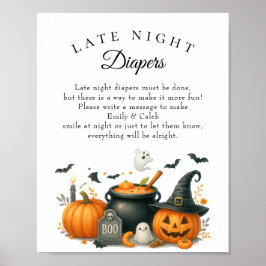 "Säg inte Baby" Halloween Baby Shower Game Poster